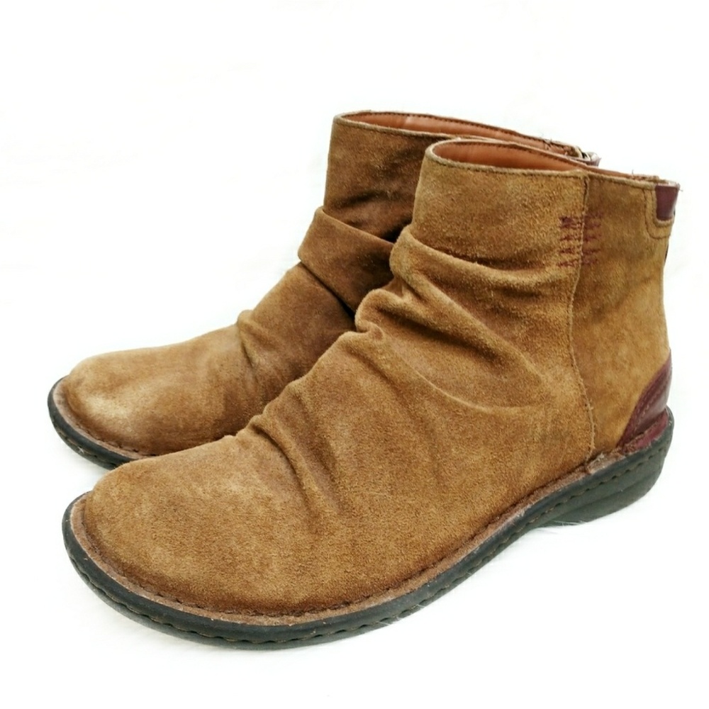 Clark's Suede Leather Tan Sillian Ankle Boots